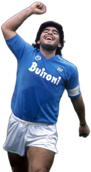 Diego Maradona com a camisa do Napoli